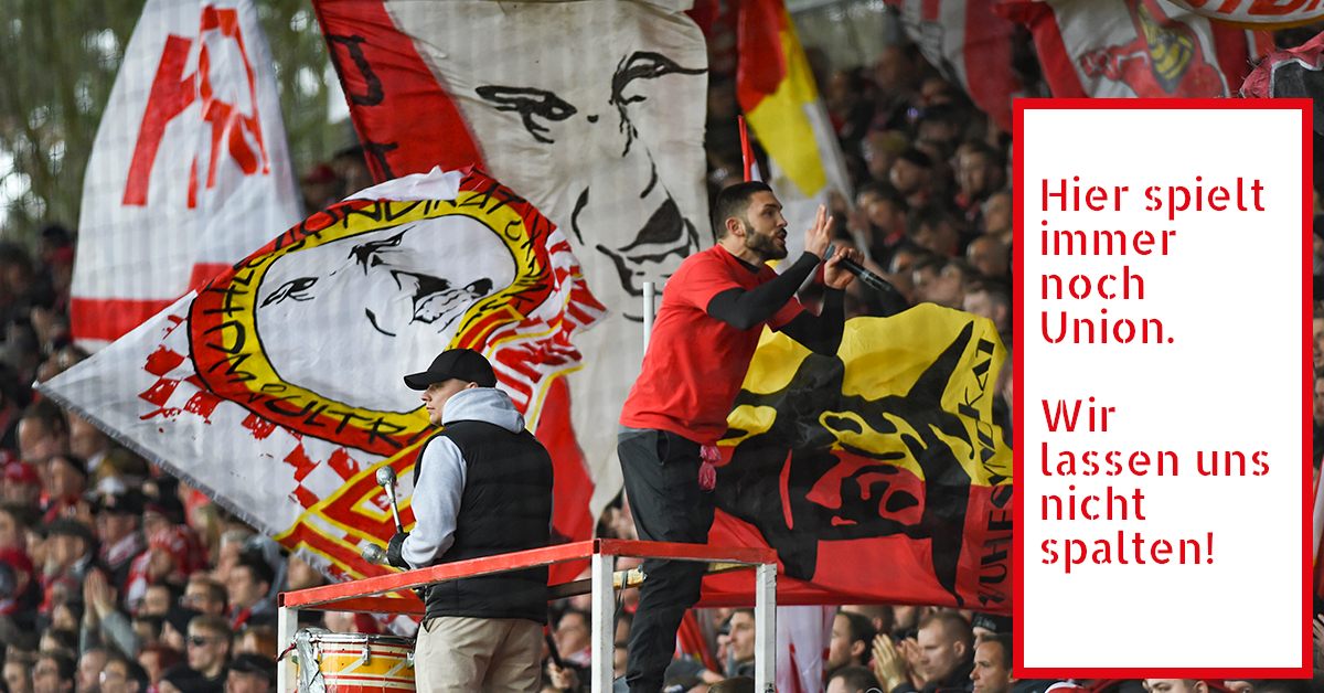 Union Berlin Fans protestieren gegen Kollektivstrafen und der DFB